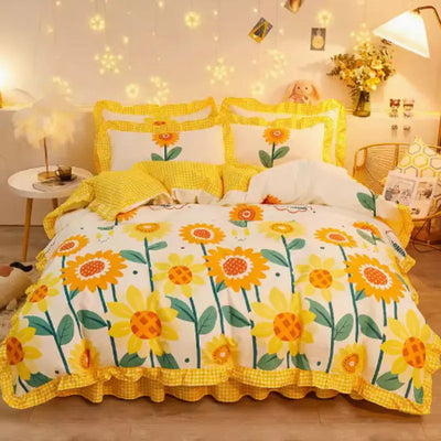 Princess Wind Bed Skirt Girl Heart Bed Sheet Set Havenly Meadows